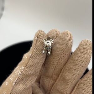 Silver Tone Cat Stud Earrings